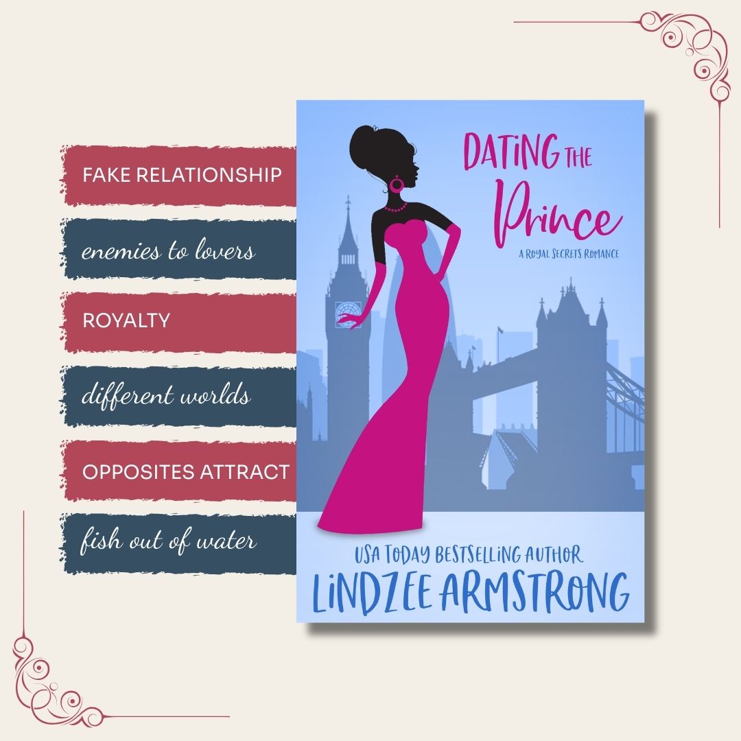 Dating the Prince by Lindzee Armstrong trope map, clean romantic comedy in the Royal Secrets series