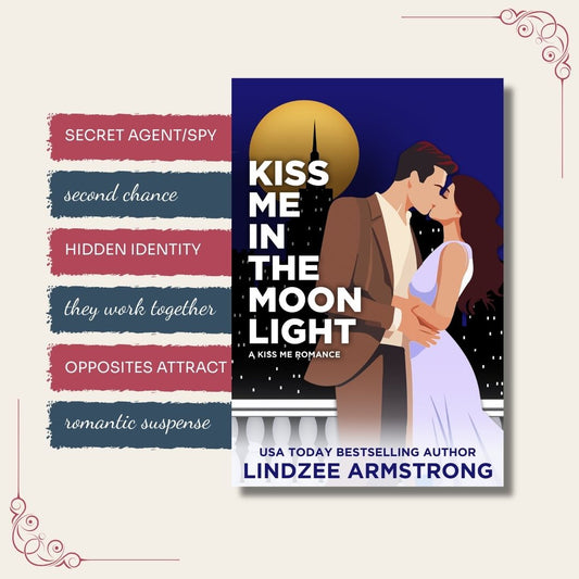 Kiss Me in the Moonlight by Lindzee Armstrong trope map, clean romantic suspense in the Kiss Me series