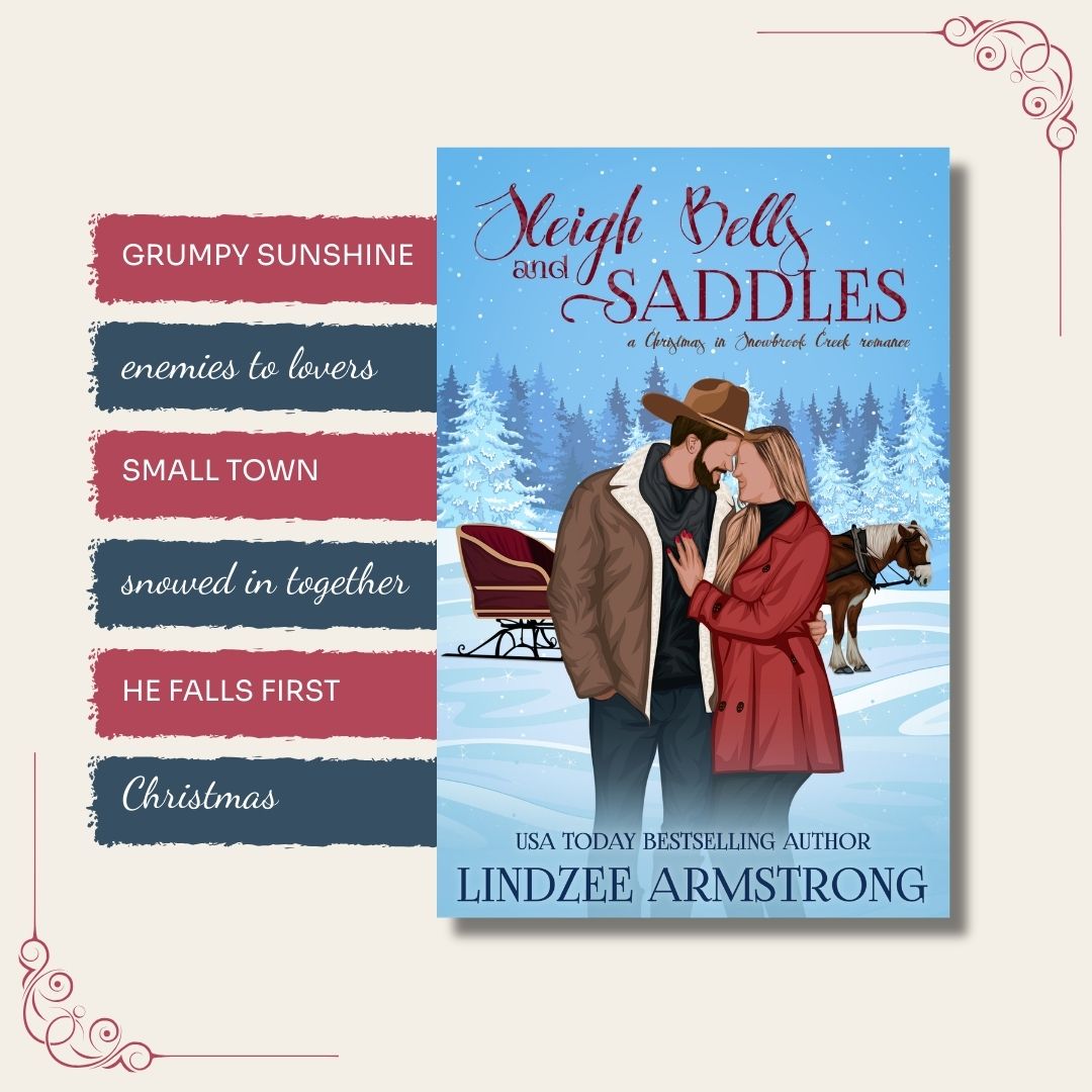 Sleigh Bells and Saddles by Lindzee Armstrong trope map, clean romantic comedy in the Christmas in Snowbrook Creek series