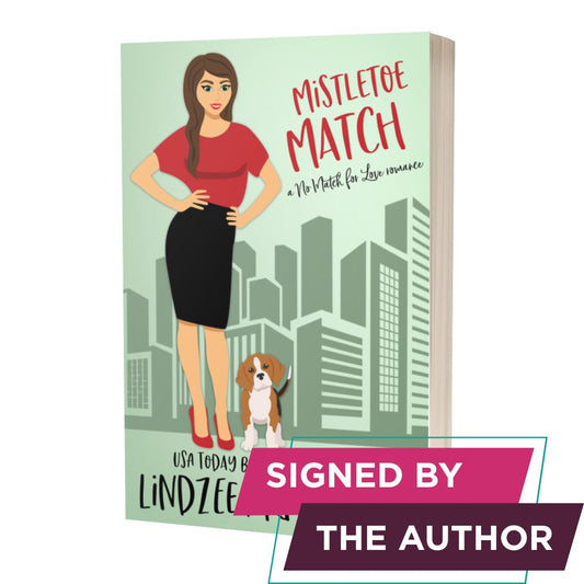 Mistletoe Match signed paperback mystery kiss romance - Lindzee Armstrong