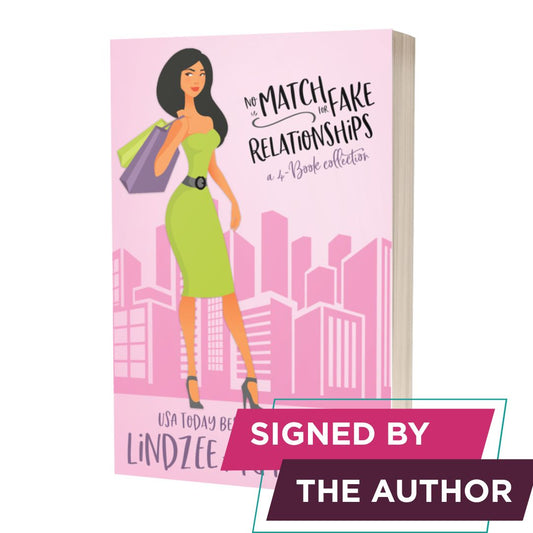 No Match for Fake Relationships signed paperback sweet romantic comedy - Lindzee Armstrong