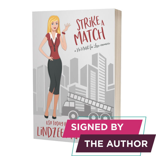 Strike a Match signed paperback he's a fireman romance - Lindzee Armstrong