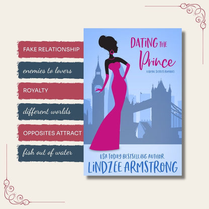 Dating the Prince by Lindzee Armstrong trope map, clean romantic comedy in the Royal Secrets series