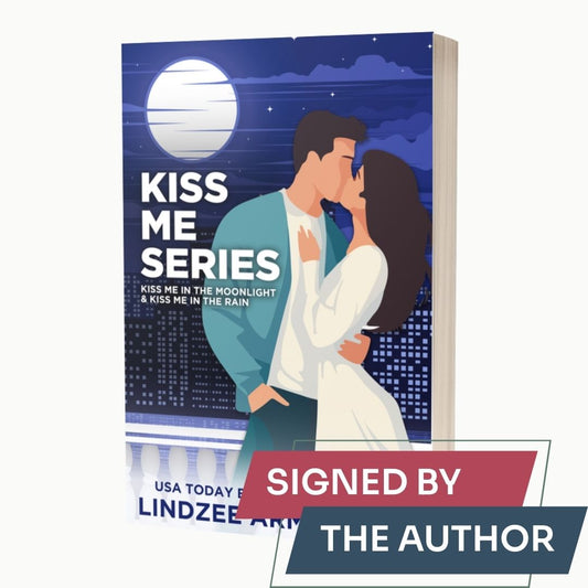 Kiss Me 2-book collection by Lindzee Armstrong signed paperback omnibus, clean romantic suspense in the Kiss Me series