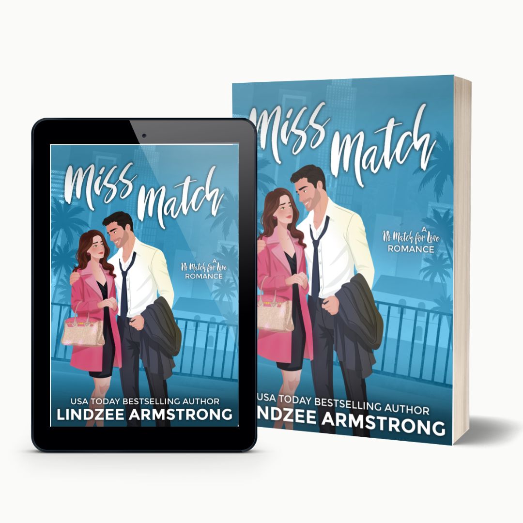 Miss Match by Lindzee Armstrong signed paperback, clean romantic comedy in the No Match for Love series
