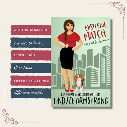 Mistletoe Match by Lindzee Armstrong trope map, clean romantic comedy in the No Match for Love series