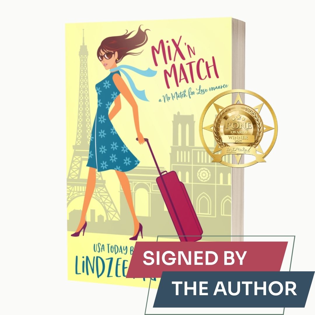 Mix 'N Match by Lindzee Armstrong signed paperback, clean romantic comedy in the No Match for Love series