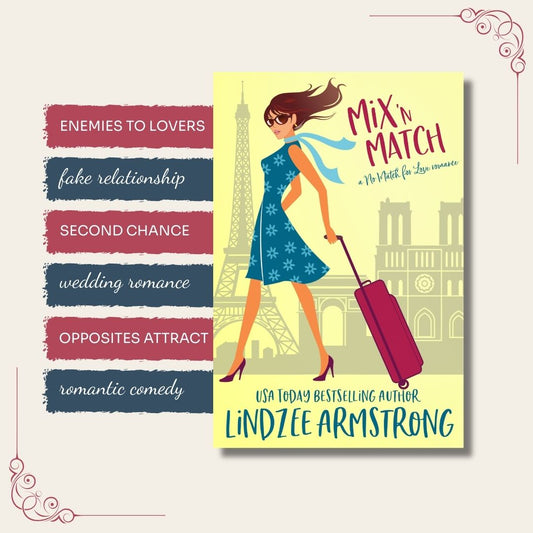 Mix 'N Match by Lindzee Armstrong trope map, clean romantic comedy in the No Match for Love series