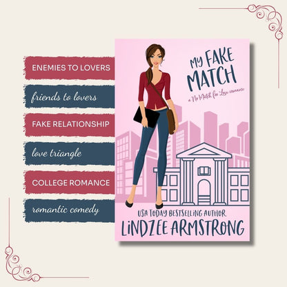 My Fake Match by Lindzee Armstrong trope map, clean romantic comedy in the No Match for Love series