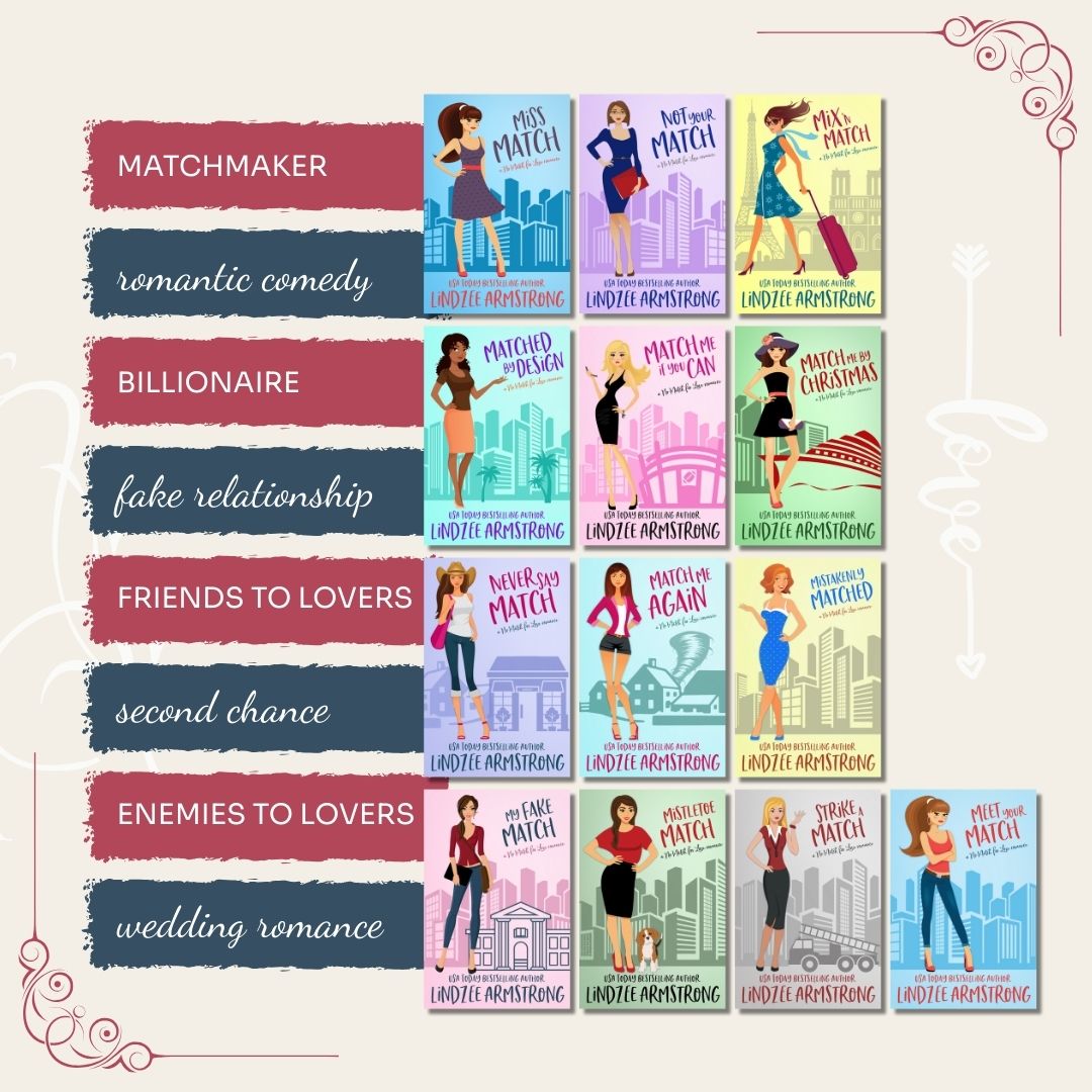 No Match for Love series by Lindzee Armstrong trope map, clean romantic comedy