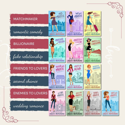 No Match for Love series by Lindzee Armstrong trope map, clean romantic comedy