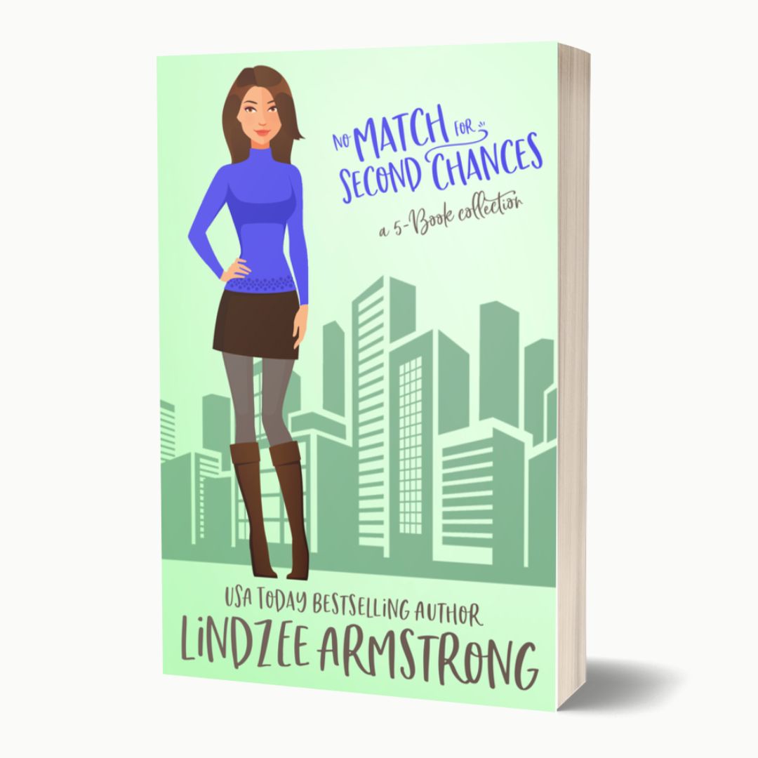 No Match for Second Chances 5-book collection by Lindzee Armstrong paperback omnibus, clean romantic comedy in the No Match for Love series