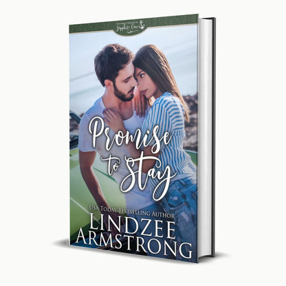 Promise to Stay by Lindzee Armstrong hardback, clean small town romance in the Second Chances in Sapphire Cove series