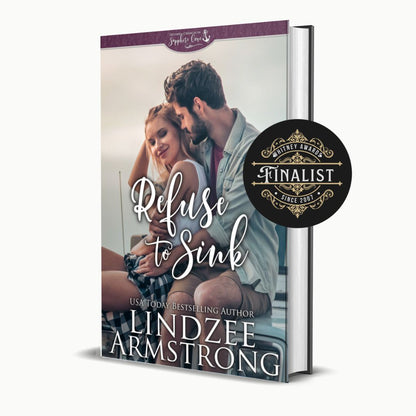 Refuse to Sink by Lindzee Armstrong hardback, clean small town romance in the Second Chances in Sapphire Cove series