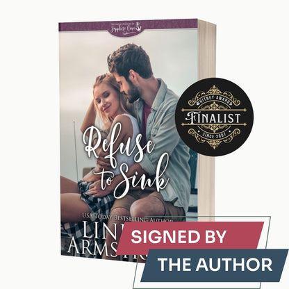 Refuse to Sink by Lindzee Armstrong signed paperback, clean small town romance in the Second Chances in Sapphire Cove series