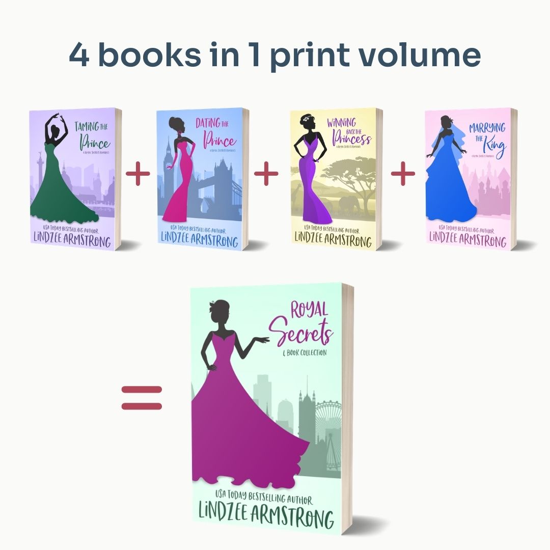 Royal Secrets 4-book collection by Lindzee Armstrong paperback omnibus, clean romantic comedy in the Royal Secrets series