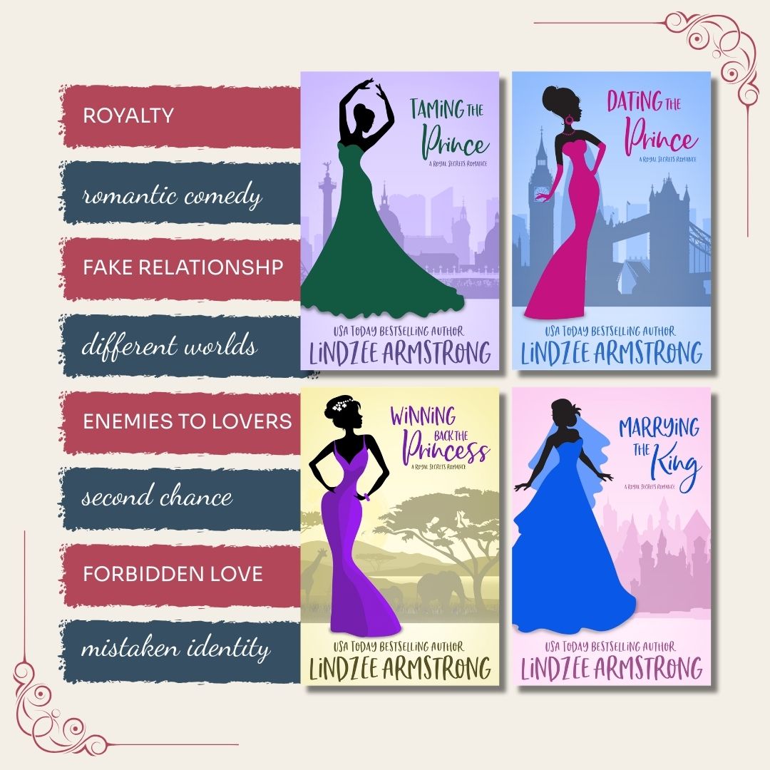 Royal Secrets series by Lindzee Armstrong trope map, clean romantic comedy