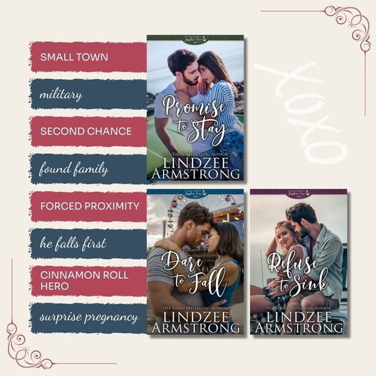 Second Chances in Sapphire Cove series by Lindzee Armstrong trope map, clean small town contemporary romance