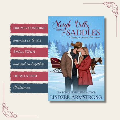 Sleigh Bells and Saddles by Lindzee Armstrong trope map, clean romantic comedy in the Christmas in Snowbrook Creek series