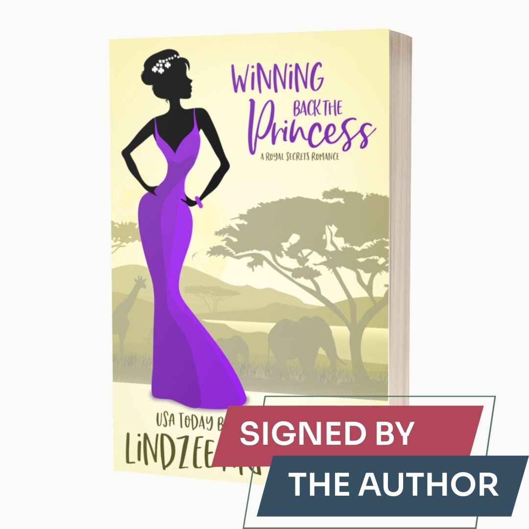 Winning Back the Princess by Lindzee Armstrong signed paperback, clean romantic comedy in the Royal Secrets series
